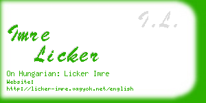 imre licker business card
